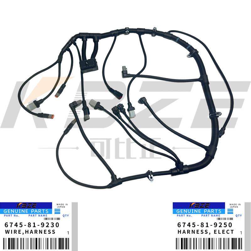 KBZE 6745-81-9230 6745-81-9250 KOMATSU SAA6D114E-3 ENGINE WIIRNG HARNESS FOR PC300-8 PC350-8
