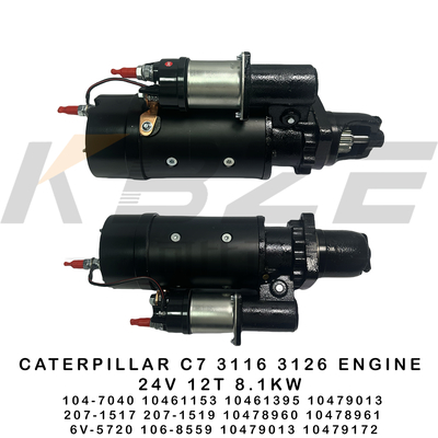 6V-5720 106-8559 CAT C7 3116 3126 ĐỘNG CƠ 24V 12T 8.1KW MÁY KHỞI ĐỘNG 104-7040 10461153 10461395 207-1517 207-1519 DÙNG CHO MÁY ĐÀO E320 E322 E325